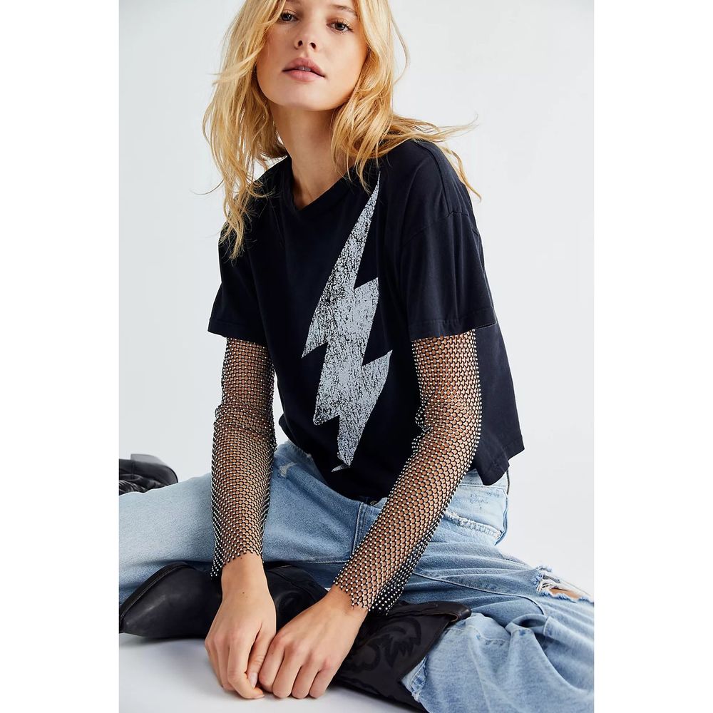 New Free People x Vintag Souls Lightning Twofer Graphic Tee - sz Large